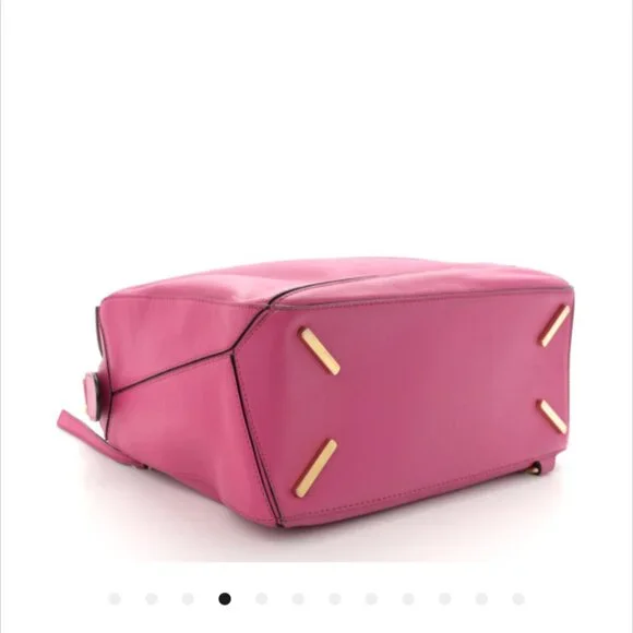 LOEWE Calfskin Leather Shoulder Crossbody Med Puzzle Bag in Fuchsia Pink Gold - Picture 4 of 12